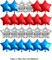 Blue, Red & White Star Mylar Balloons – 18” Patriotic 4th of July Balloons, 25 PCS – USA Independence Day Decorations for Birthday, Wedding, Baby Shower & Party